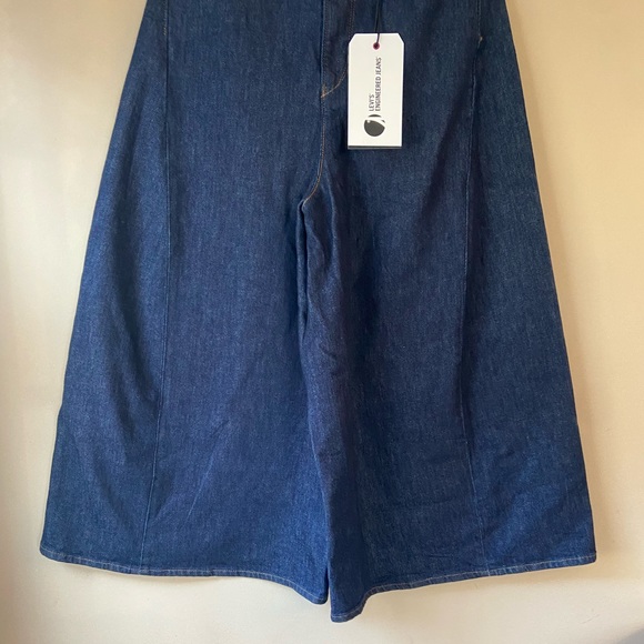 NEW LEVI'S Engineered Premium High Rise Loose Cropped Wide Leg Denim Jeans - Picture 5 of 16